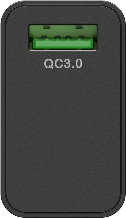 USB Schnellladegerät QC3.0 (18W) schwarz - lädt bis zu 4x schneller als Standardladegeräte