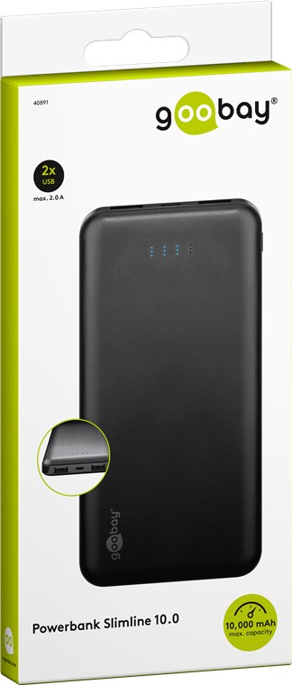 Powerbank Slimline 10.000 mAh - leistungsstarke 10.000 mAh in einem handlichen wie griffigen Design mit Status-Display Powerbank Slimline 10.000 mAh - leistungsstarke 10.000 mAh in einem handlichen wie griffigen Design mit Status-Display