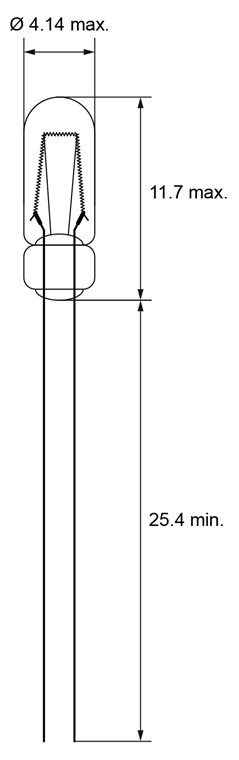 T1¼ Kleinst-Glühlampe, 0,9 W - Max. Leistungsaufnahme 0.9 W - Cable Strand, 12 V (DC), 75 mA T1¼ Kleinst-Glühlampe, 0,9 W - Max. Leistungsaufnahme 0.9 W - Cable Strand, 12 V (DC), 75 mA