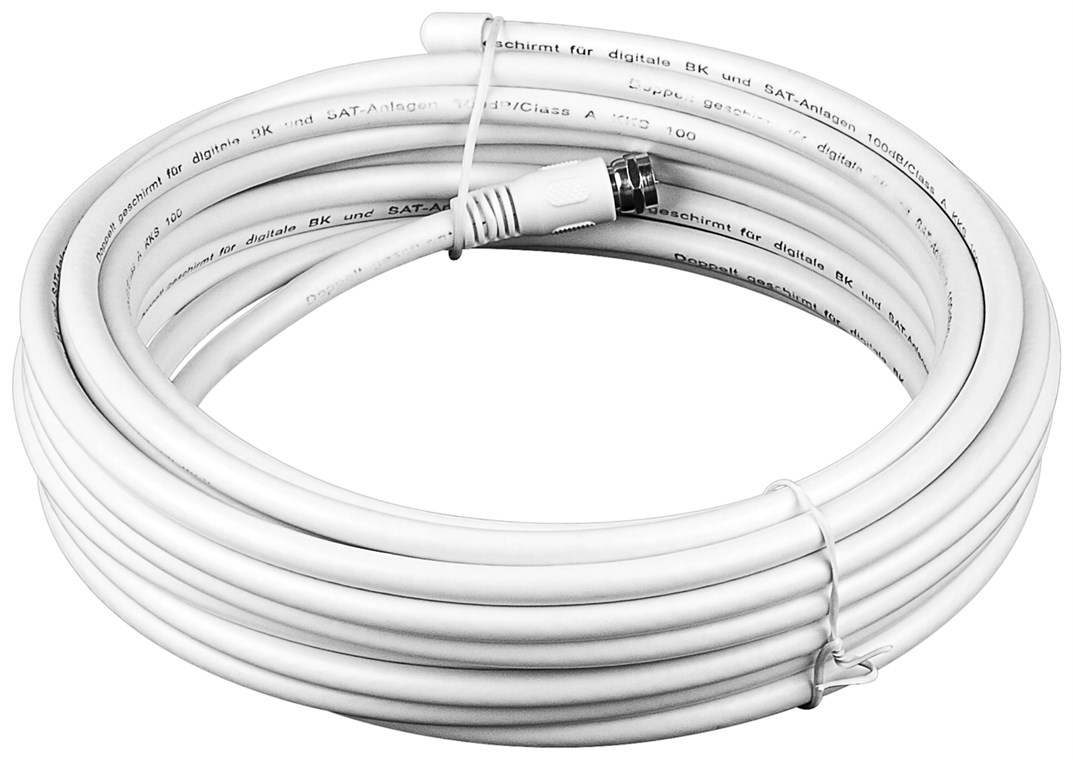 100 dB Koax-Antennenkabel Set - Kabellänge 10 m - 2x geschirmtes LNB-Anschlusskabel mit F-Steckern 100 dB Koax-Antennenkabel Set - Kabellänge 10 m - 2x geschirmtes LNB-Anschlusskabel mit F-Steckern