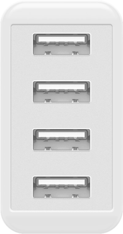 4-fach USB-Ladegerät (30 W), Weiß - Mehrfach-USB-Netzteil zum gleichzeitigen Aufladen von bis zu 4 Geräten