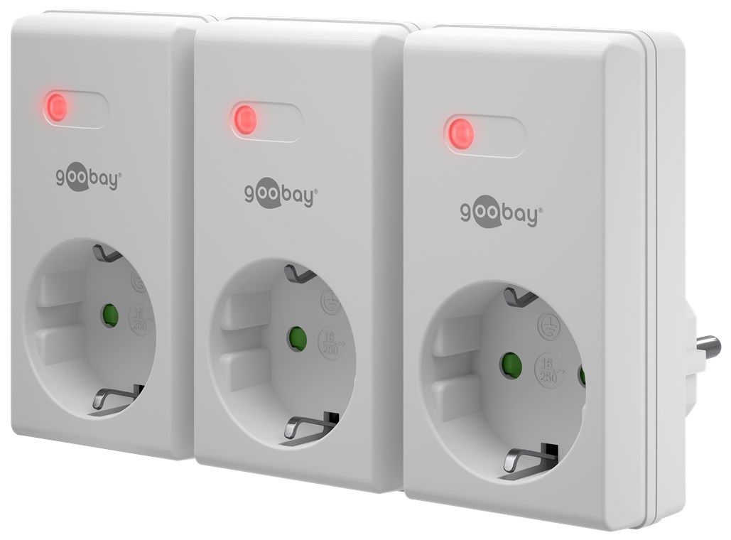 Funksteckdosen-Set 3+1 - 3x Schutzkontakt-Steckdose und 1x Fernbedienung Funksteckdosen-Set 3+1 - 3x Schutzkontakt-Steckdose und 1x Fernbedienung