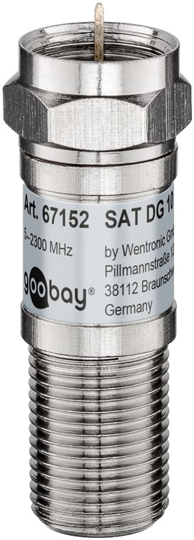 SAT Dämpfungsglied 10 dB - F-Stecker > F-Buchse