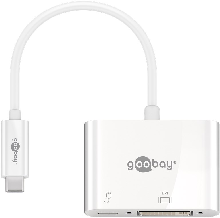 USB-C™-Adapter DVI, PD, weiß USB-C™-Adapter DVI, PD, weiß - erweitert ein USB-C™ Gerät um einen DVI-Anschluss