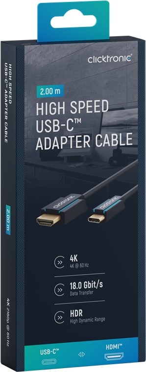 USB-C™-auf-HDMI™-Adapterkabel - Kabellänge 2 m - Premium-Kabel|USB-C™-Stecker HDMI™-Stecker|2,0 m|4K @ 60 Hz USB-C™-auf-HDMI™-Adapterkabel - Kabellänge 2 m - Premium-Kabel|USB-C™-Stecker HDMI™-Stecker|2,0 m|4K @ 60 Hz