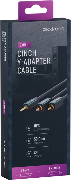3,5-mm-AUX-auf-Cinch-Adapterkabel, stereo - Kabellänge 2 m - Premium-Kabel|1x 3,5-mm-Klinken-Stecker 2x Cinch-Stecker|2,0 m|OFC-Innenleiter 3,5-mm-AUX-auf-Cinch-Adapterkabel, stereo - Kabellänge 2 m - Premium-Kabel|1x 3,5-mm-Klinken-Stecker 2x Cinch-Stecker|2,0 m|OFC-Innenleiter