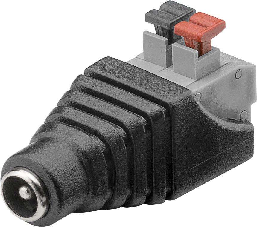Terminal Block 2-pin > DC-Buchse (5.50 x 2.10 mm) - Push-down-Klemmbefestigung Terminal Block 2-pin > DC-Buchse (5.50 x 2.10 mm) - Push-down-Klemmbefestigung