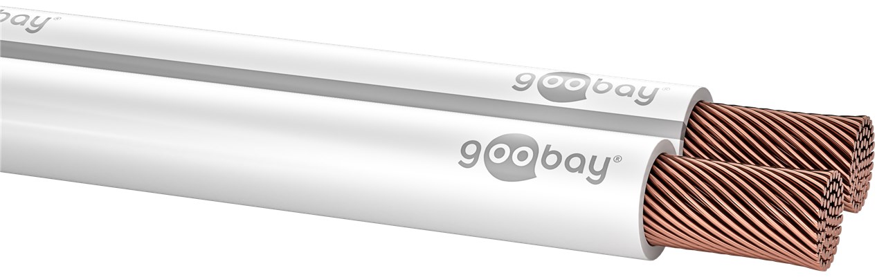 Lautsprecherkabel weiß CCA - Kabellänge 100 m - 100 m Spule, Querschnitt 2 x 2,5 mmÂ²