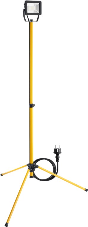 LED-Baustrahler mit Teleskopstativ, 30 W LED-Baustrahler mit Teleskopstativ, 30 W - mit 2550 lm und neutralweißem Licht (4000 K), für den Innen- und Außeneinsatz geeignet (IP65)