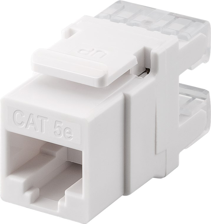 Keystone Modul RJ45 CAT 5e, UTP - 20,0 mm breit, Klemmleiste für werkzeugfreie LSA-Montage, Snap-In-System