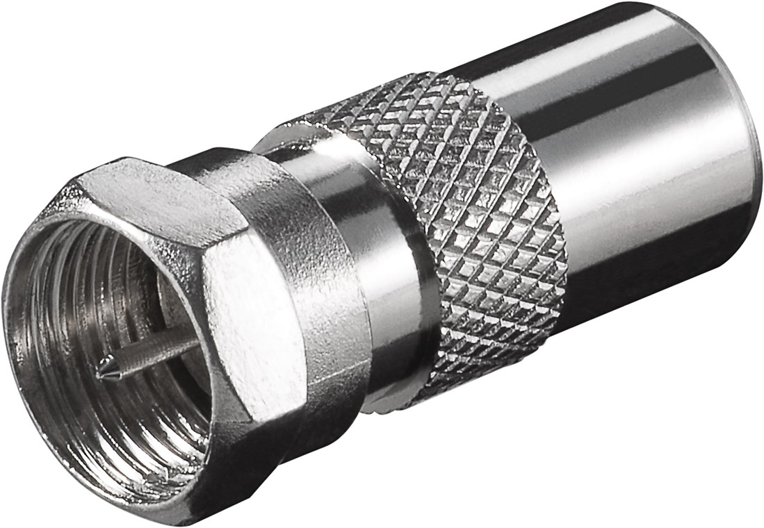 F-Adapter: F-Stecker > Koax-Stecker F-Adapter: F-Stecker > Koax-Stecker - Anschluss, Gehäusematerial Zink - Zink