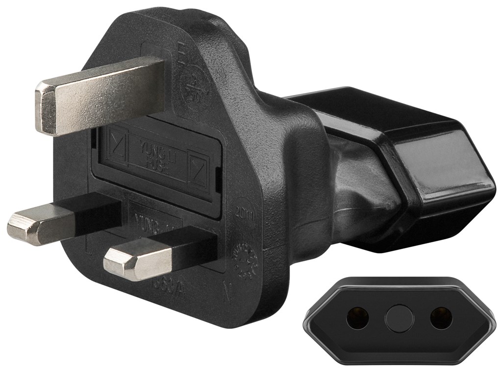 Netzadapter Euro auf US, Weiß - Eurostecker (Typ C, CEE 7/16) > UK 3-Pin-Stecker (Typ G, BS 1363) Netzadapter Euro auf US, Weiß - Eurostecker (Typ C, CEE 7/16) > UK 3-Pin-Stecker (Typ G, BS 1363)