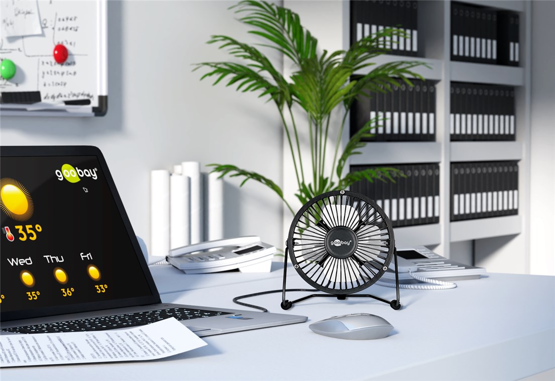 4 Zoll USB-Ventilator für den Schreibtisch - Farbversion Schwarz - Ø 13 cm 4 Zoll USB-Ventilator für den Schreibtisch - Farbversion Schwarz - Ø 13 cm
