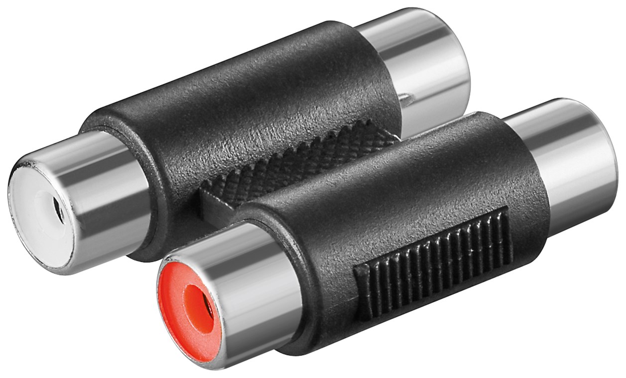 Cinch zweifach Adapter 2x Buchse zu 2x Buchse Cinch zweifach Adapter 2x Buchse zu 2x Buchse - Anschluss, Kontaktmaterial vernickelt