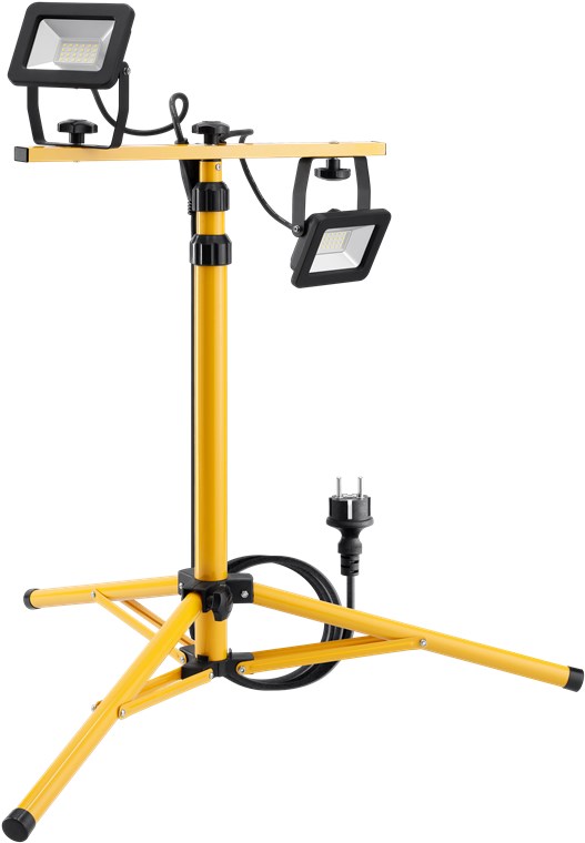 LED-Baustrahler mit Teleskopstativ, 2 x 20 W - mit insgesamt 3400 lm und neutralweißem Licht (4000 K), für den Innen- und Außeneinsatz geeignet (IP65) LED-Baustrahler mit Teleskopstativ, 2 x 20 W - mit insgesamt 3400 lm und neutralweißem Licht (4000 K), für den Innen- und Außeneinsatz geeignet (IP65)