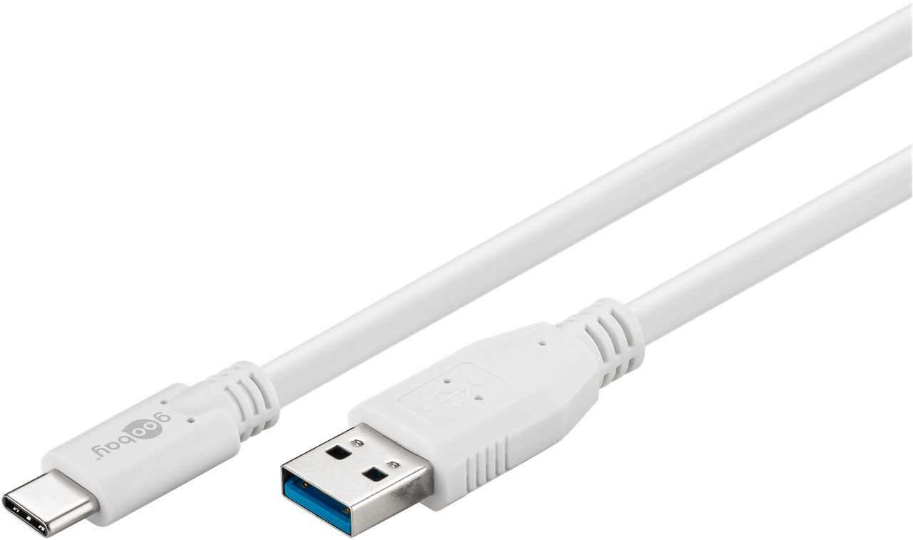 USB-C™ auf USB A 3.0 Kabel, weiß - Kabellänge 1 m - USB 3.0-Stecker (Typ A) > USB-C™-Stecker USB-C™ auf USB A 3.0 Kabel, weiß - Kabellänge 1 m - USB 3.0-Stecker (Typ A) > USB-C™-Stecker