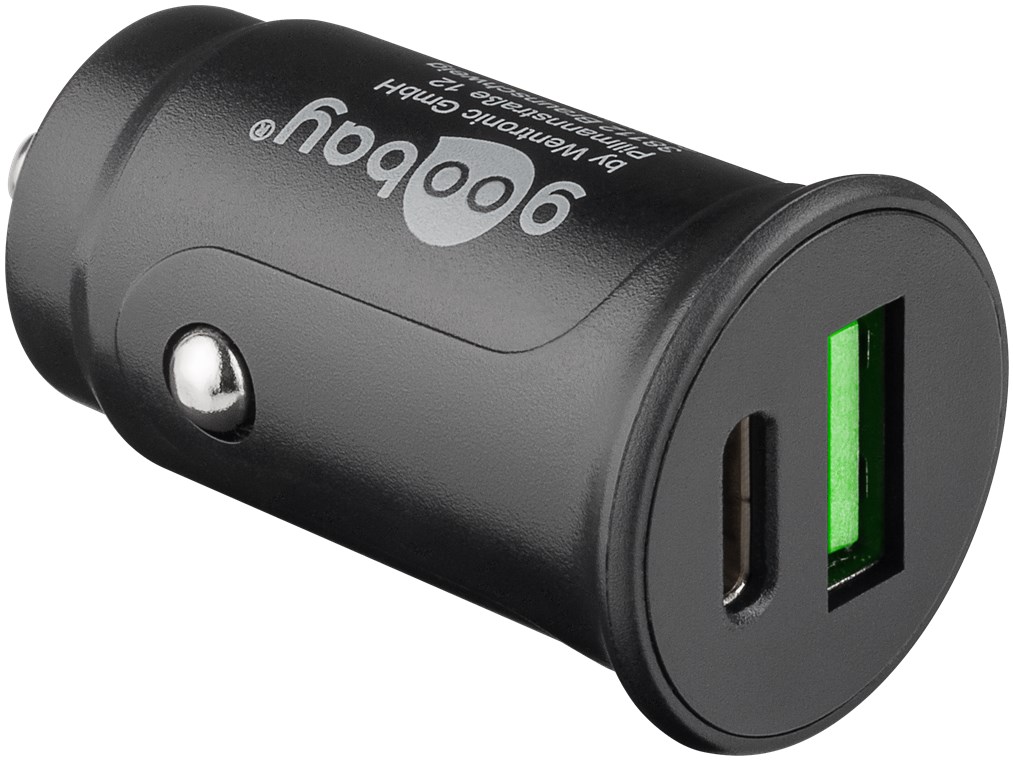 Dual-USB Auto Schnellladegerät USB-C™ PD (Power Delivery) - 27W (12/24V)geeignet für Geräte mit USB-C™ (Power Delivery) wie z.B. iPhone 12