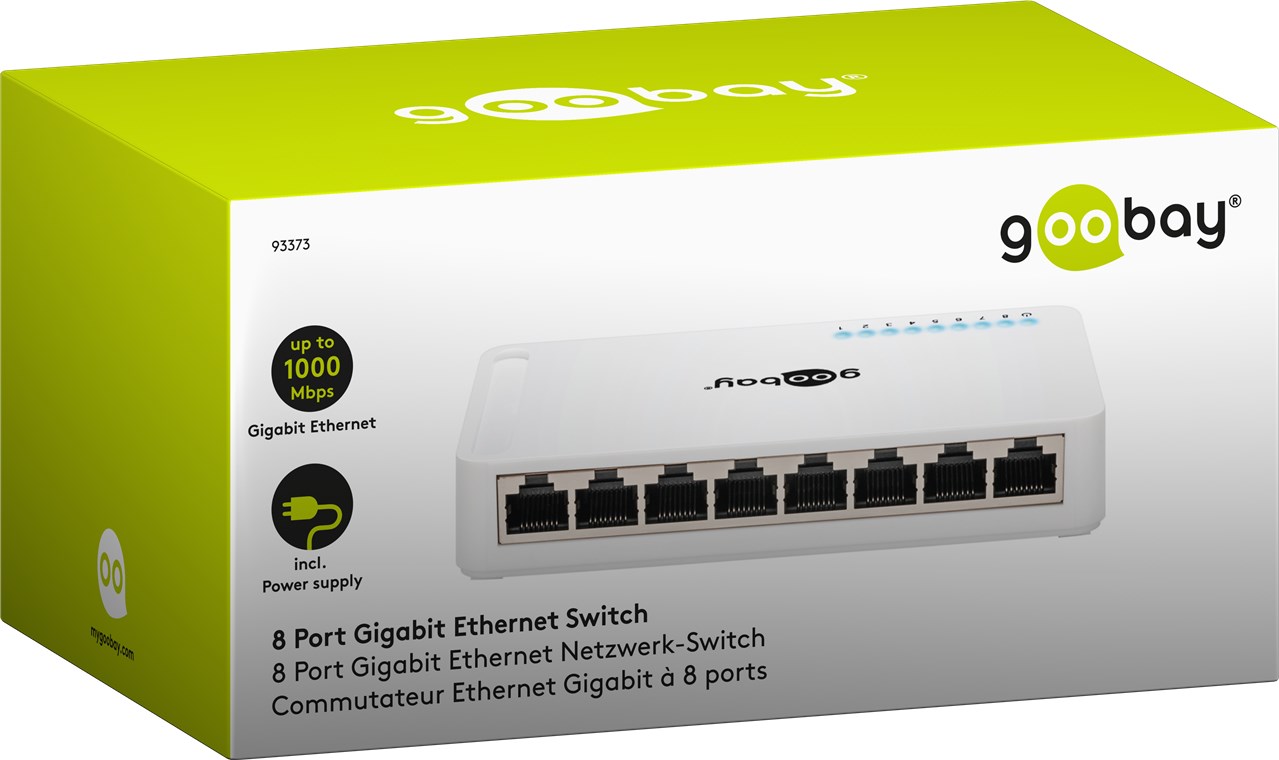 8 Port Gigabit Ethernet Netzwerk-Switch - 8x RJ45-Buchsen, Auto-Negotiation, 1000 Mbit/s 8 Port Gigabit Ethernet Netzwerk-Switch - 8x RJ45-Buchsen, Auto-Negotiation, 1000 Mbit/s