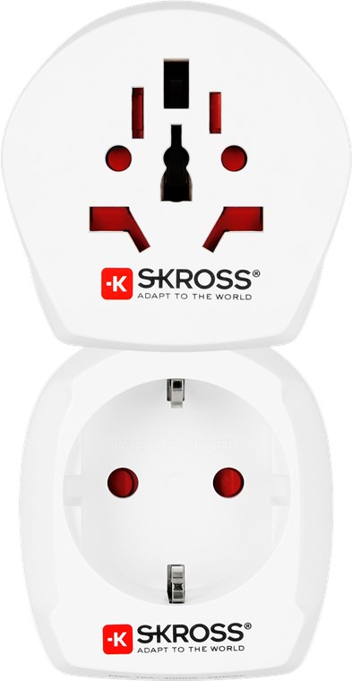 Country Combo World to UK - Ausgang, Typ UK-Stecker - geeignet für alle geerdeten und ungeerdeten Geräte (2- und 3-polig) Country Combo World to UK - Ausgang, Typ UK-Stecker - geeignet für alle geerdeten und ungeerdeten Geräte (2- und 3-polig)