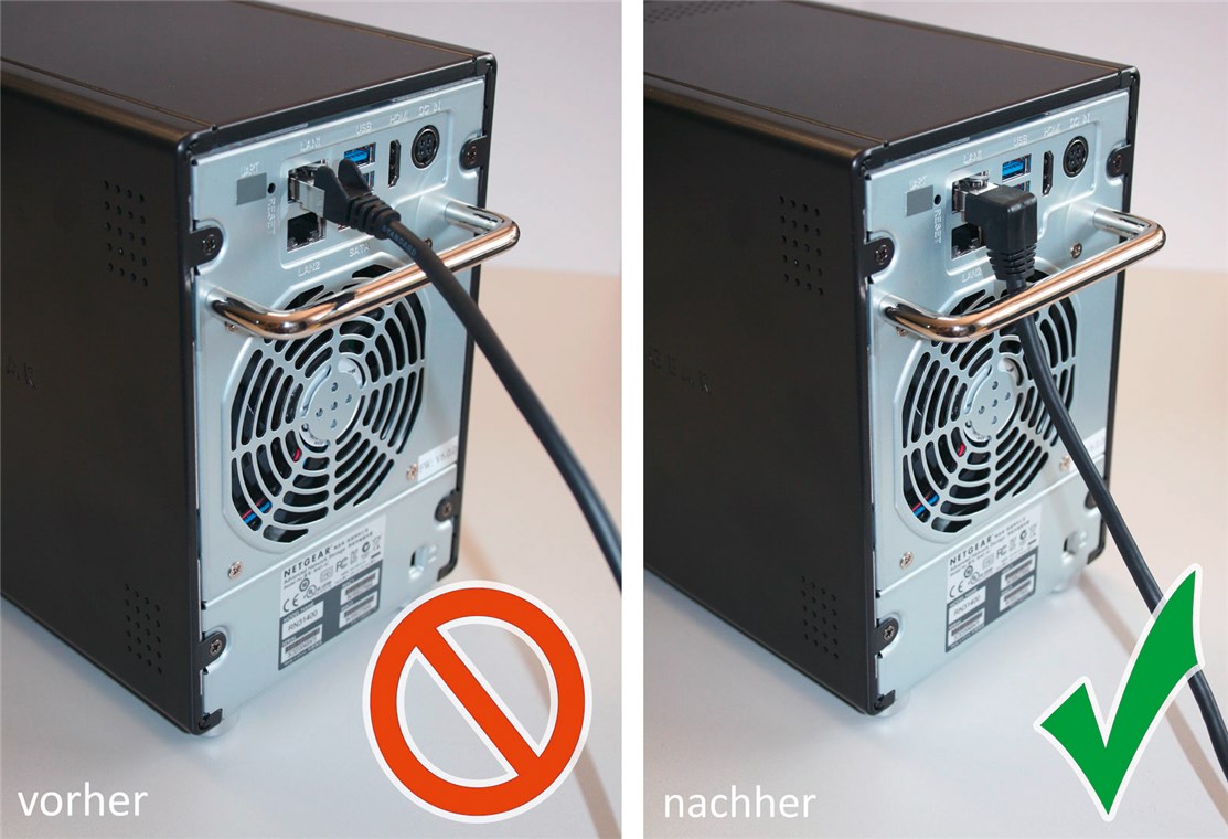 CAT 5e Patchkabel 1x 90° gewinkelt, F/UTP, Schwarz, 0,5 m - Kabellänge 0.5 m - Kupferkaschierter Aluminiumleiter (CCA), 1x RJ45-Stecker 90° (8P8C)