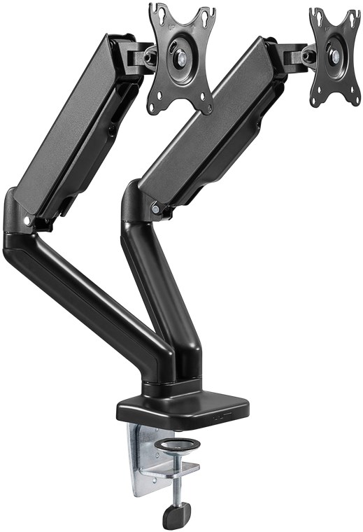 Doppel-Monitorhalterung mit Gasdruckfeder - für Monitore zwischen 17 und 32 Zoll (43-81 cm) Doppel-Monitorhalterung mit Gasdruckfeder - für Monitore zwischen 17 und 32 Zoll (43-81 cm)