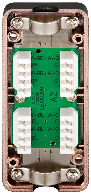 Netzwerk Verbindungs-/ Anschlussbox CAT 6/ CAT 6A/ CAT 7, STP - Spezifikation CAT 6 - Zur Verbindung von 2x LAN-Kabeln, geschirmt, Klemmleiste für werkzeugfreie LSA-Montage