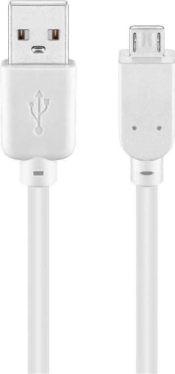 USB 2.0 Hi-Speed Kabel, Weiß USB 2.0 Hi-Speed Kabel, weiß - Kabellänge 0.15 m - USB 2.0-Stecker (Typ A) > USB 2.0-Micro-Stecker (Typ B)