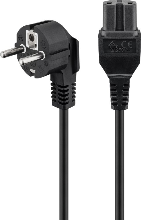 Warmgeräte-Anschlusskabel, 2 m, Schwarz Warmgeräte-Anschlusskabel, 2 m, Schwarz - Farbversion Schwarz - Schutzkontaktstecker (Typ F, CEE 7/7) > Gerätebuchse C15