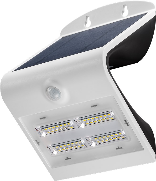 LED-Solar-Wandleuchte mit Bewegungsmelder, 3,2 W, weiß LED-Solar-Wandleuchte mit Bewegungsmelder, 3,2 W, weiß - Farbversion - Lichtlösung für Hauseingänge, Carports und Treppen