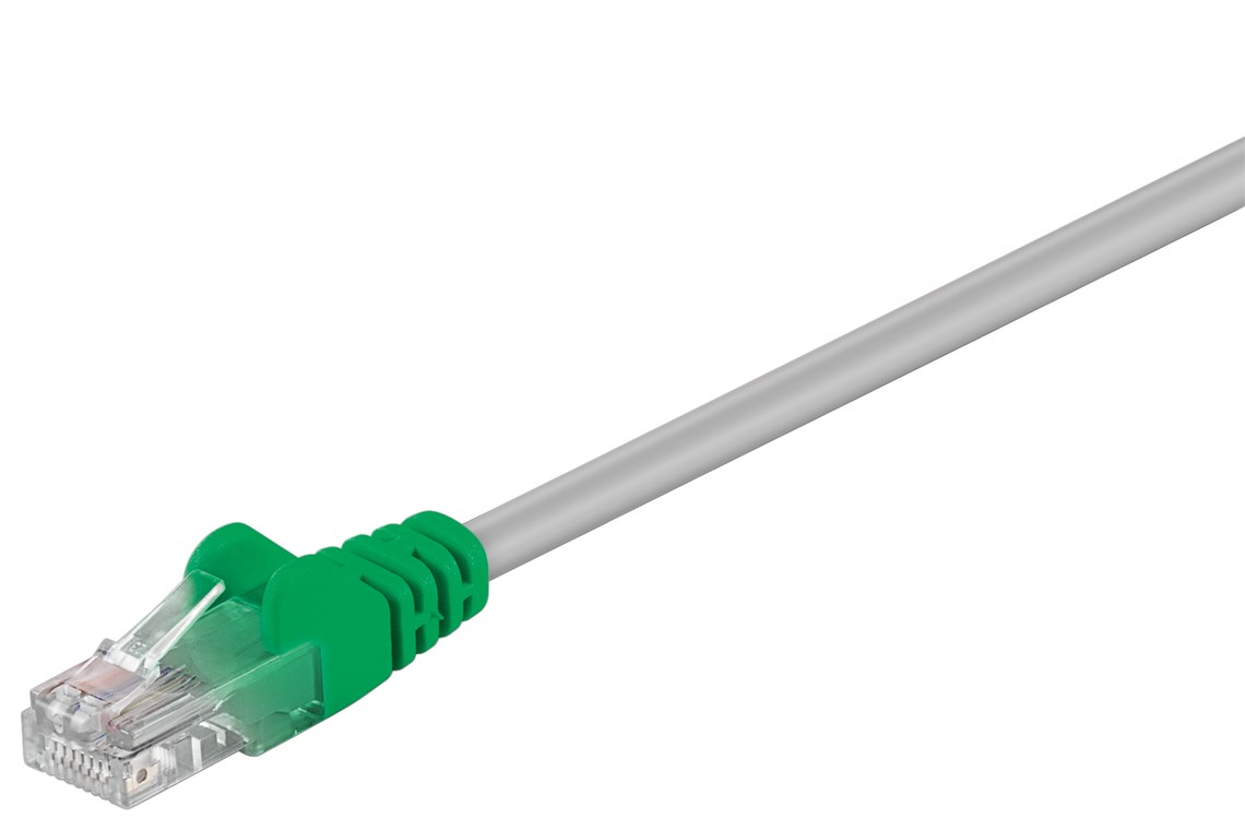 CAT 5e Crossover-Patchkabel, U/UTP, Grau-Grün, 3 m CAT 5e Crossover-Patchkabel, U/UTP, Grau-Grün, 0,25 m - Kabellänge 0.25 m - Kupferkaschierter Aluminiumleiter (CCA)