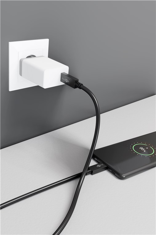 USB-C™PD Lade- und Synchronisationskabel 100W - Kabellänge 0.5 m - für Geräte mit USB-C™ (Gen.3.2) Anschluss; Schwarz USB-C™PD Lade- und Synchronisationskabel 100W - Kabellänge 0.5 m - für Geräte mit USB-C™ (Gen.3.2) Anschluss; Schwarz