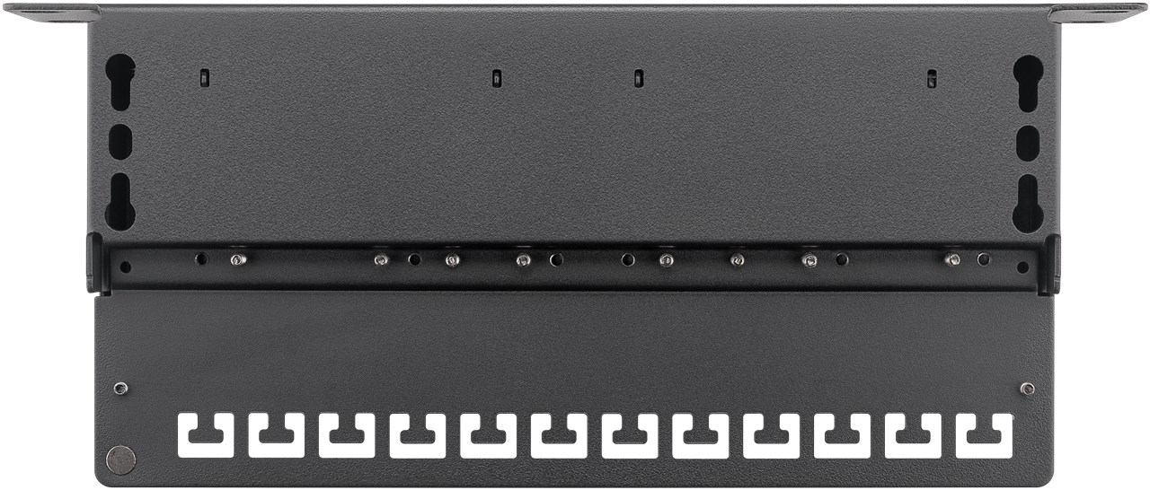 CAT 6a 10-Zoll (25,4 cm) Patch Panel, 12 Port, (1 HE) - Farbversion Schwarz - STP geschirmt, Schwarz CAT 6a 10-Zoll (25,4 cm) Patch Panel, 12 Port, (1 HE) - Farbversion Schwarz - STP geschirmt, Schwarz
