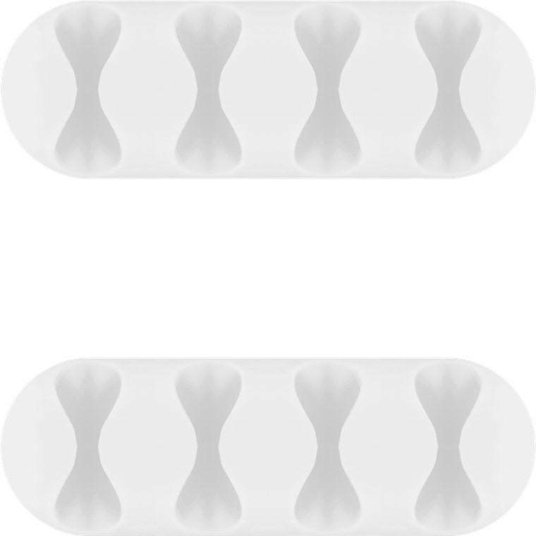 Kabelmanagement 4-Slots, weiß - Farbversion Weiß - 2er-Set zum Ordnen und Fixieren, ablösbar Kabelmanagement 4-Slots, weiß - Farbversion Weiß - 2er-Set zum Ordnen und Fixieren, ablösbar