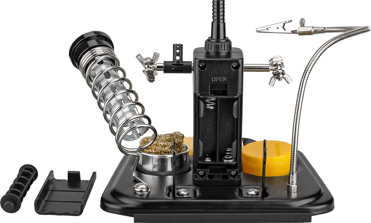 Löthilfe mit LED-Leuchte & Schwanenhals-Krokodilklemme - inkl. Fixpoint Lötharz, zur Reinigung und besseren Verarbeitung von Bauteilen mit Lötzinn Löthilfe mit LED-Leuchte & Schwanenhals-Krokodilklemme - inkl. Fixpoint Lötharz, zur Reinigung und besseren Verarbeitung von Bauteilen mit Lötzinn