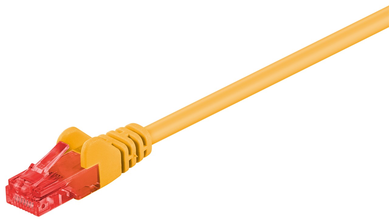 CAT 6 Patchkabel, U/UTP, Gelb, 7,5 m CAT 6 Patchkabel, U/UTP, Gelb, 0,25 m - Kabellänge 0.25 m - Kupferkaschierter Aluminiumleiter (CCA)