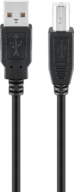 USB 2.0 Hi-Speed Kabel, Schwarz USB 2.0 Hi-Speed Kabel, Schwarz - Kabellänge 3 m - USB 2.0-Stecker (Typ A) > USB 2.0-Stecker (Typ B)