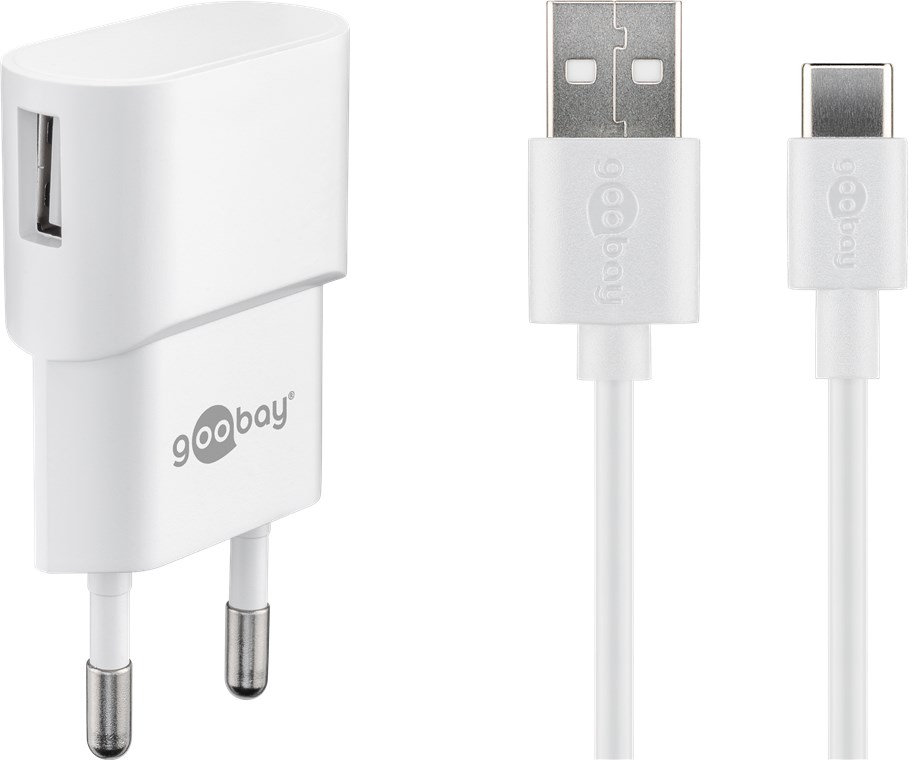 USB-C™ Ladeset 1 A - Netzteil mit Type-C™ Kabel 1m (weiß)
