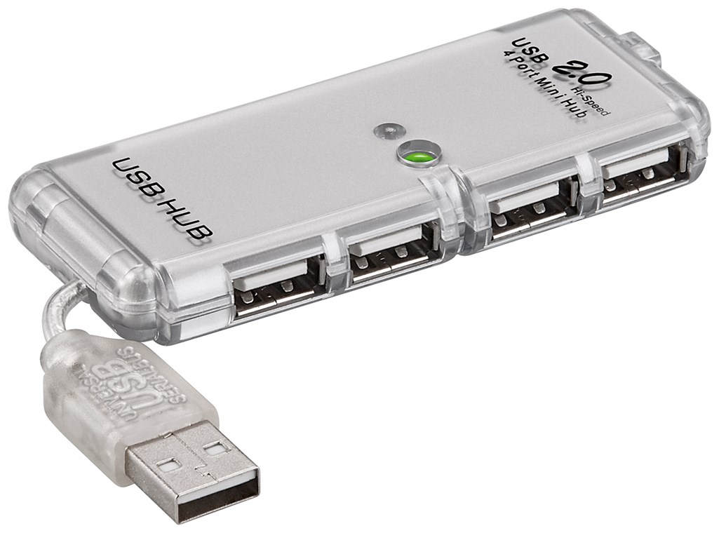 4-fach USB 2.0 Hi-Speed HUB/Verteiler - zum Verbinden von bis zu 4 USB-Geräten mit einem USB-Anschluss