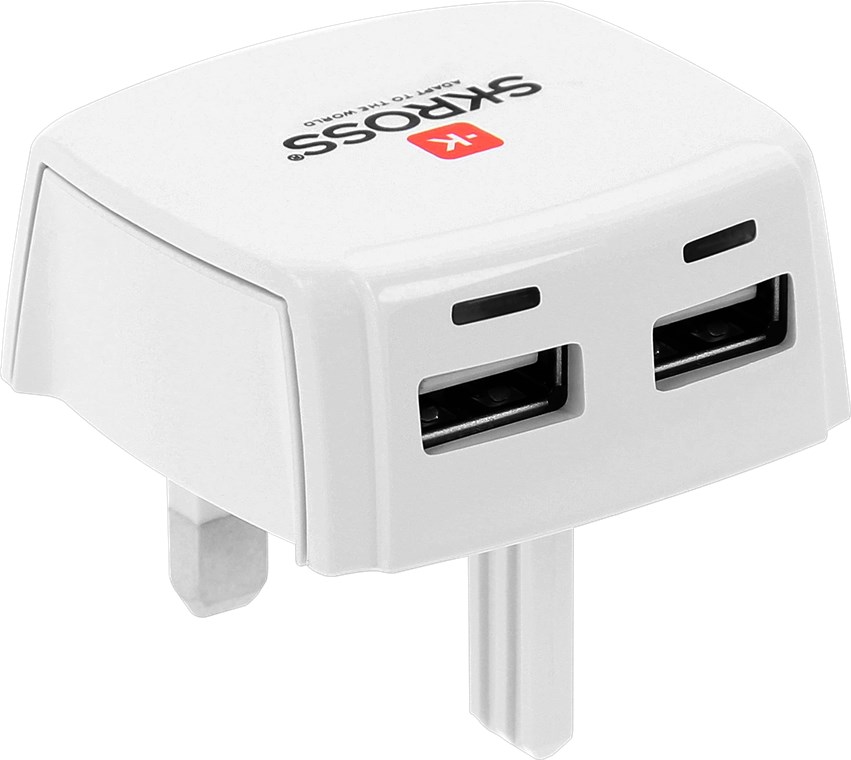 UK - USB Charger - lädt schnell und gleichzeitig bis zu zwei USB Geräte (2,4A)