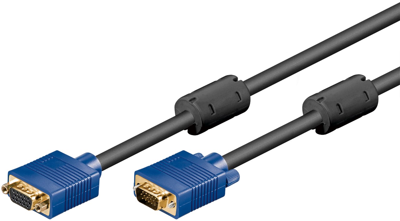 Full HD SVGA Monitorverlängerung, vergoldet - Kabellänge 1.8 m - VGA-Stecker (15-polig) > VGA-Buchse (15-polig)