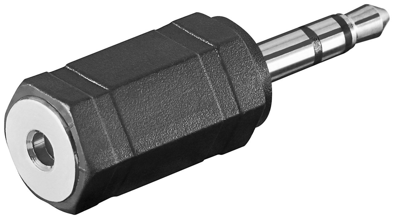 Kopfhörer Adapter, AUX Klinke 3,5 mm zu 2,5 mm - Anschluss, Typ Klinke 3,5 mm Stecker (3-Pin, stereo) - 1x 3,5-mm-Klinkenstecker (3-polig, stereo) > 1x 2,5-mm-Klinkenbuchse (3-polig, stereo)