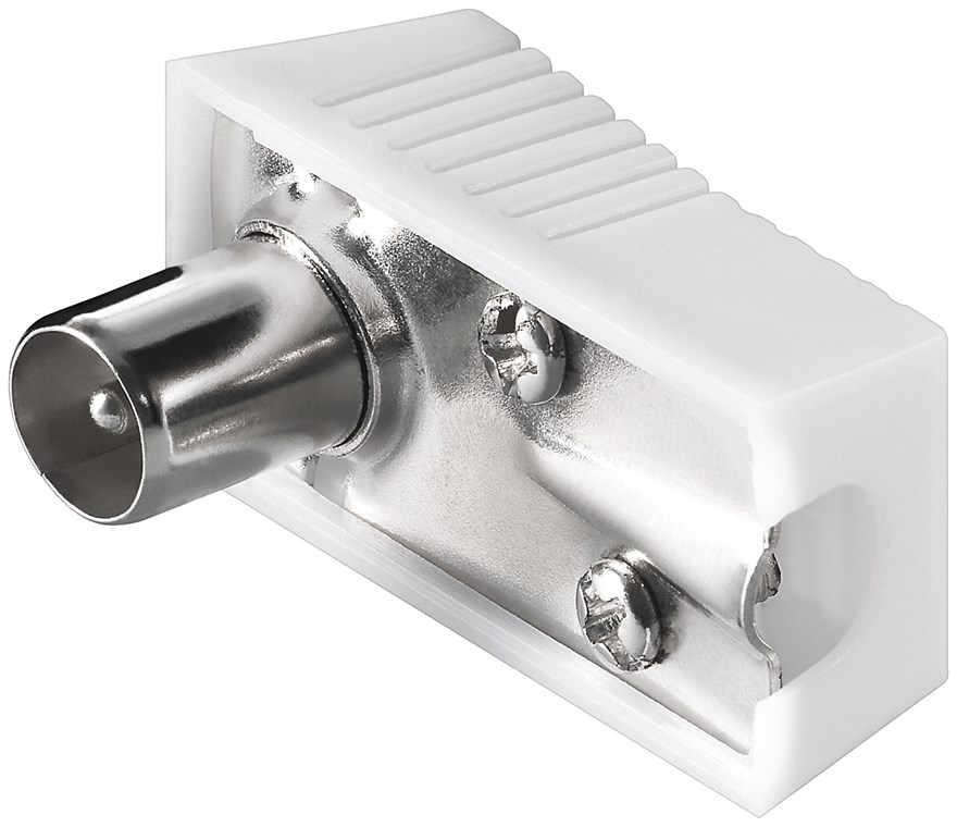 Koax-Winkelstecker mit Schraubbefestigung Koax-Winkelstecker mit Schraubbefestigung - Kunststoff