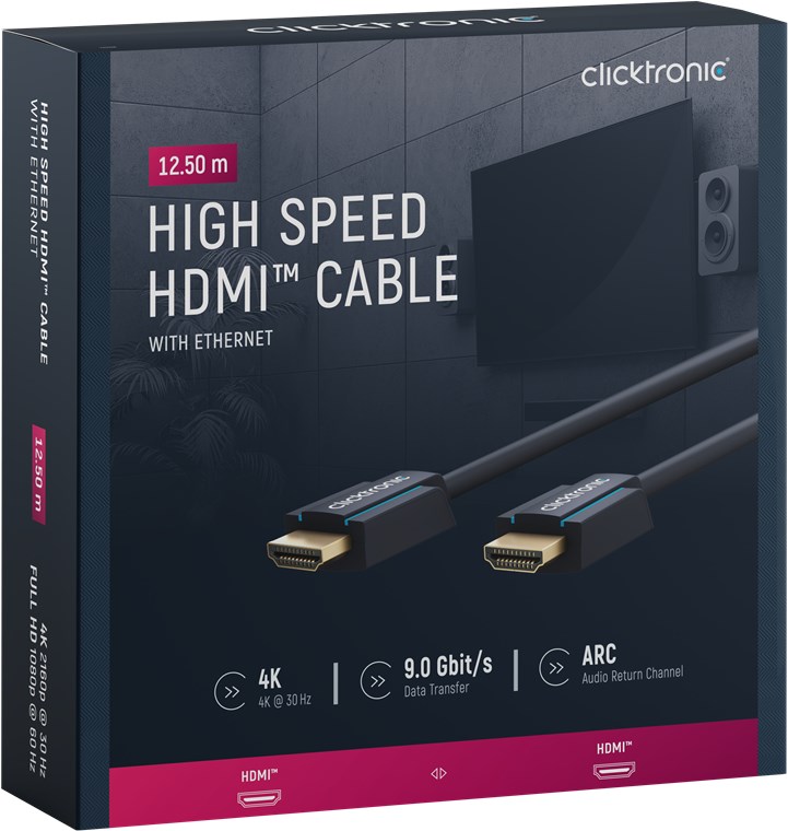 High-Speed-HDMI™-Kabel - Kabellänge 12.5 m - Premium-Kabel|1x HDMI™-Stecker 1x HDMI™-Stecker|12,5 m|UHD 4K @ 30 Hz