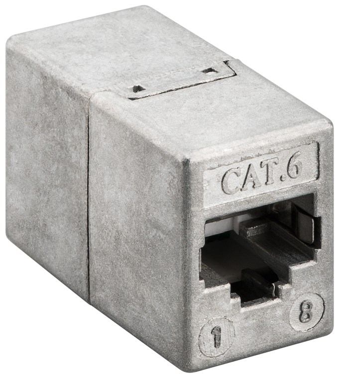 RJ45 Modularkupplung/Verbinder, CAT 6 - 2x RJ45-Buchse (8P8C) RJ45 Modularkupplung/Verbinder, CAT 6 - 2x RJ45-Buchse (8P8C)