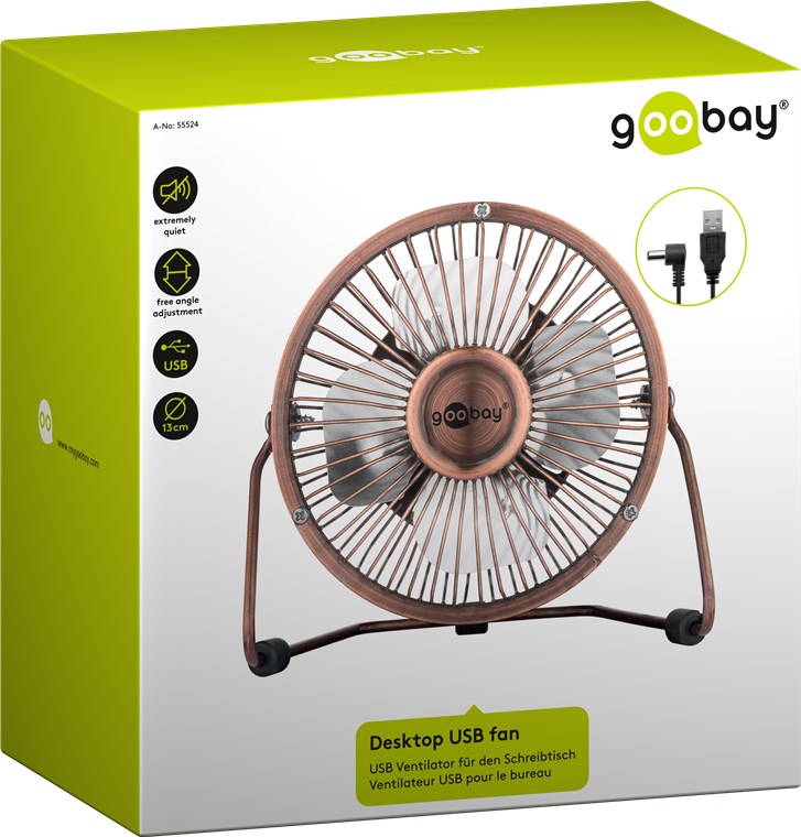 4 Zoll USB-Ventilator für den Schreibtisch - Ø 13 cm 4 Zoll USB-Ventilator für den Schreibtisch - Ø 13 cm