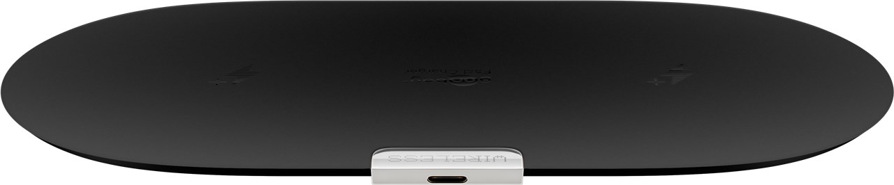 Kabelloses Dual-Schnellladegerät 10 W, Schwarz - flaches Tischladegerät geeignet für zwei Smartphones und Geräte mit Qi-Standard Kabelloses Dual-Schnellladegerät 10 W, Schwarz - flaches Tischladegerät geeignet für zwei Smartphones und Geräte mit Qi-Standard