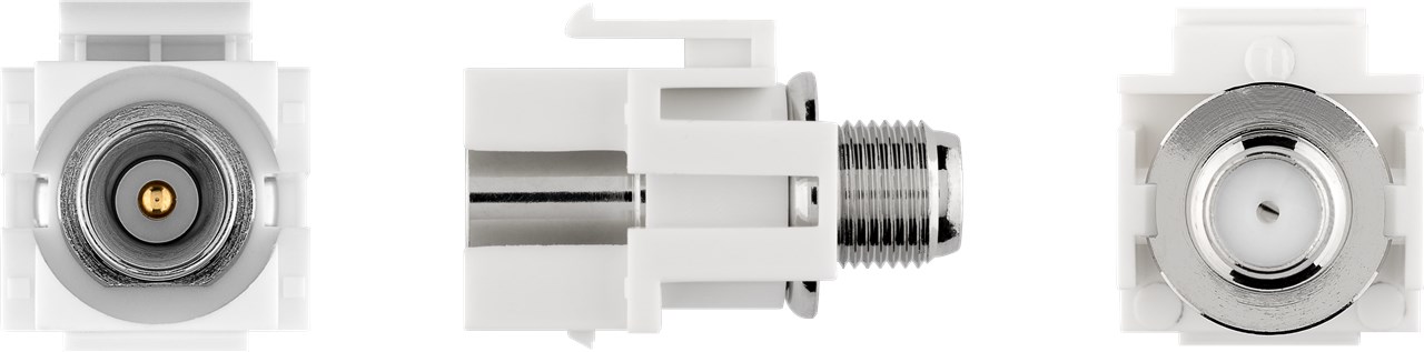 Keystone Modul SAT/Antenne, bündige Montage - 18,9 mm Breite, Koax-Stecker > F-Buchse Keystone Modul SAT/Antenne, bündige Montage - 18,9 mm Breite, Koax-Stecker > F-Buchse