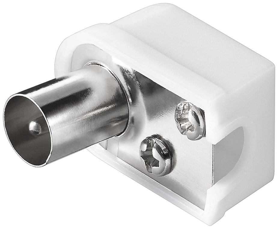 Koax-Winkelstecker mit Schraubbefestigung, slim Koax-Winkelstecker mit Schraubbefestigung, slim - Kunststoff