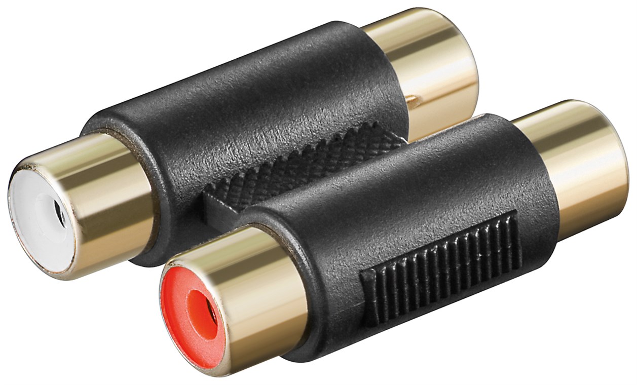 Cinch zweifach Adapter 2x Buchse zu 2x Buchse Cinch zweifach Adapter 2x Buchse zu 2x Buchse - Anschluss, Kontaktmaterial vergoldet