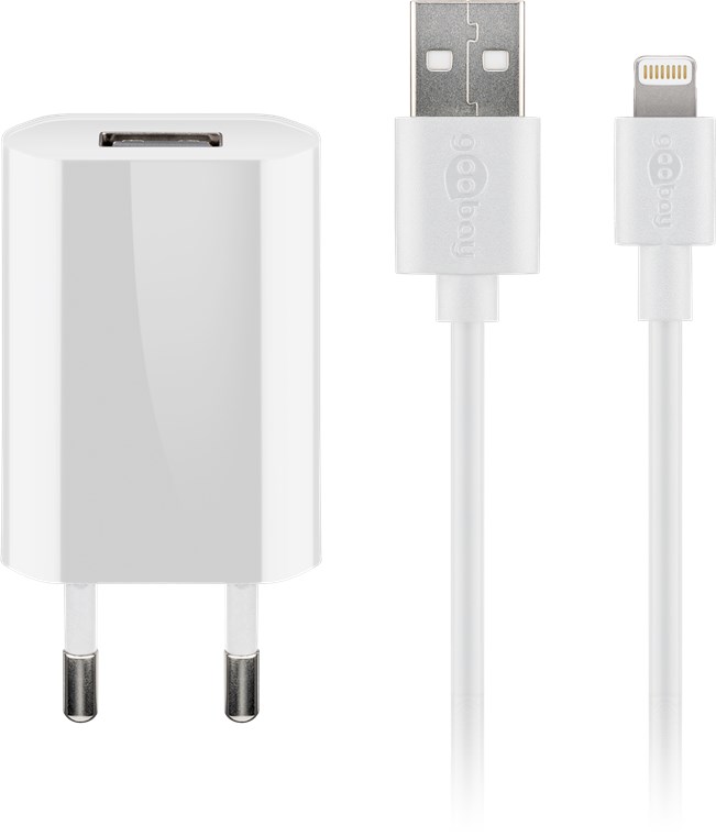 Apple Lightning Ladeset 1 A Apple Lightning Ladeset 1 A - Netzteil mit Apple Lightning Kabel 1m (weiß)
